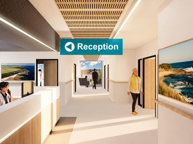 Artist's impression of the reception at Wonthaggi Hospital