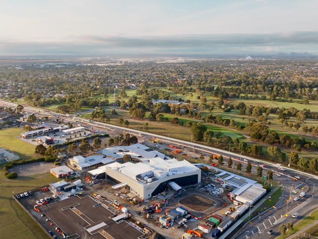 Aerial view of the Craigieburn Community Hospital site in construction