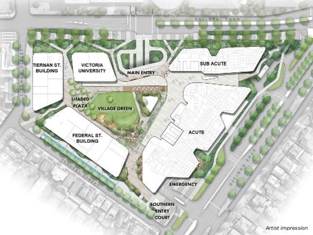 All illustrated map of the new Footscray Hospital site