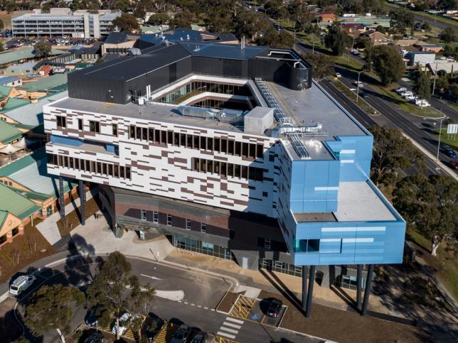 An aerial view of the expanded Werribee Mercy Hospital