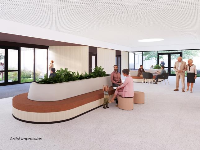 Artist impression of City of Whittlesea Community Hospital waiting area