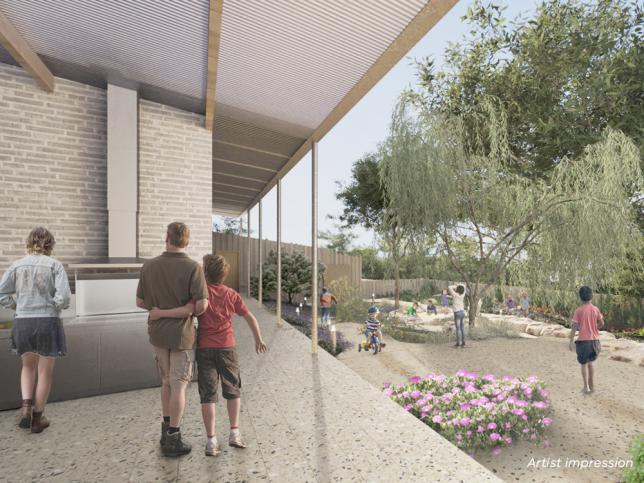 Artist's impression of the exterior of the statewide child and family mental health centre