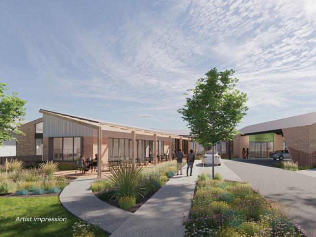 Artist impression of the entrance to the Rutherglen aged care facility