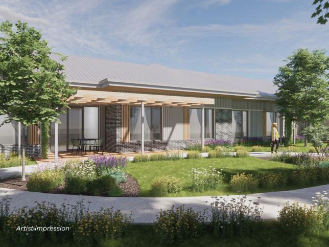 Artist impression of landscaped areas at the Rutherglen aged care facility