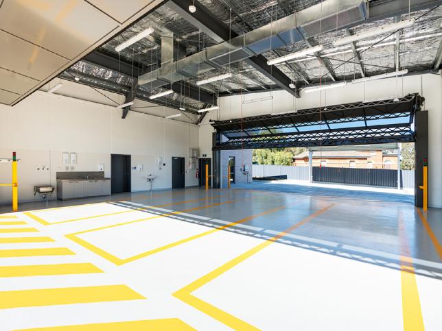 Inside the garage of the Inglewood Ambulance Branch