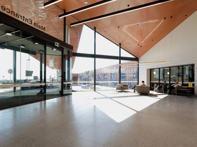 Inside the entrance of the expanded Casey Hospital. Image courtesy of the Plenary Group