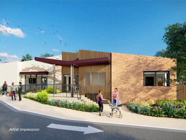 Artist impression of the entrance to Bendigo Early Parenting Centre