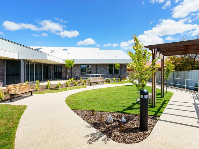 Exterior view of the outdoor area at East Wimmera Health Service Birchip Campus