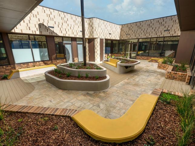 An internal courtyard at the McKellar Mental Health and Wellbeing Centre