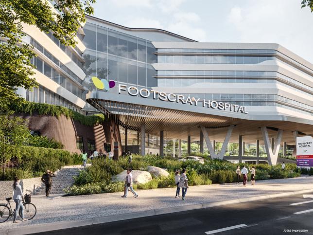 Artist impression of New Footscray Hospital entrance