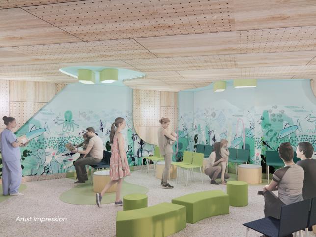 Artist impression of emergency department waiting room