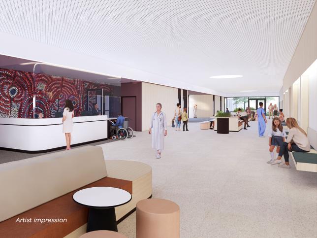 Artist impression of City of Whittlesea Community Hospital reception