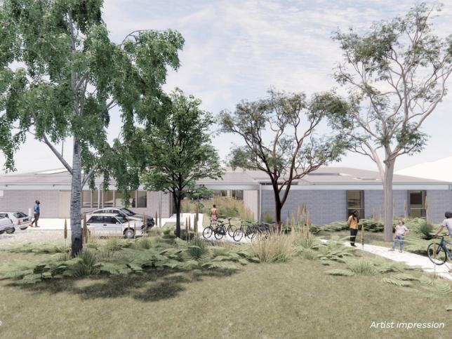 Artist's impression of the exterior of the statewide child and family mental health centre