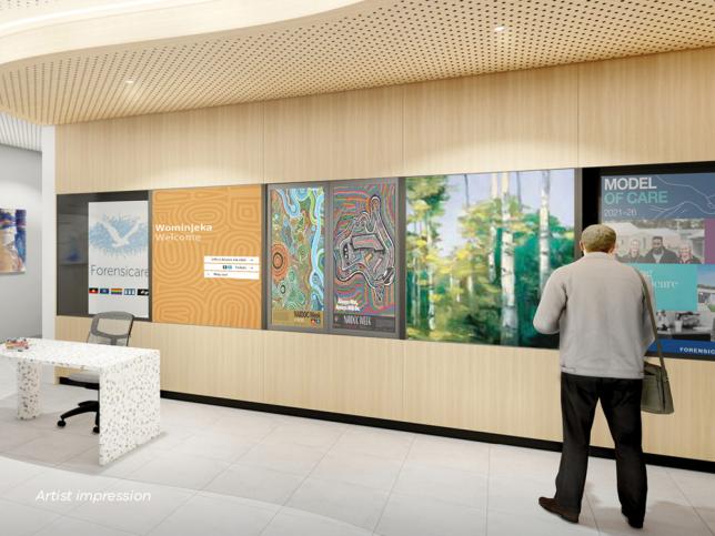 Artist impression of the new lobby at Thomas Embling Hospital