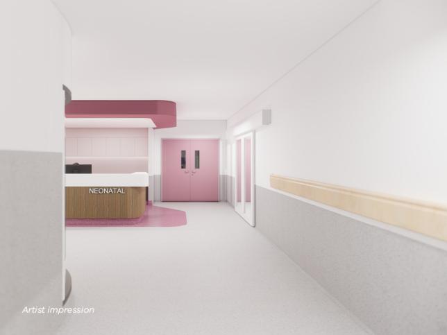 Artist impression of paediatric inpatient room at Barwon Women's and Children's