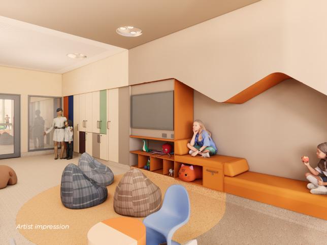 Artist impression of paediatric play space at Barwon Women's and Children's