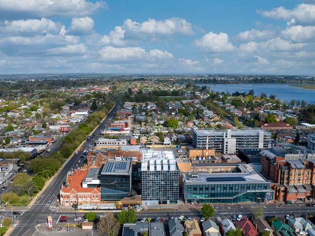 Aerial view of Ballarat Base Hospital