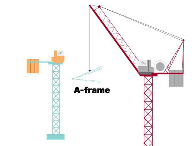 Illustration of tower crane being dismantled