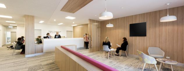 The reception area for the Eastern Health Breast and Cancer Centre