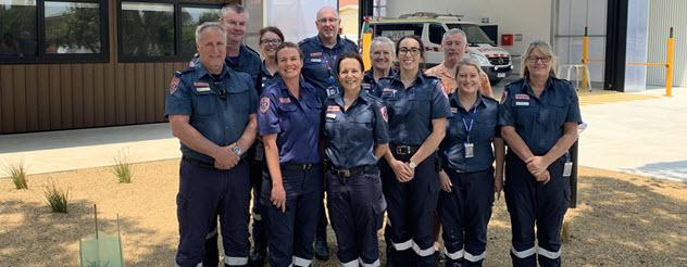 Paramedics outside the new Port Fairy ambulance branch