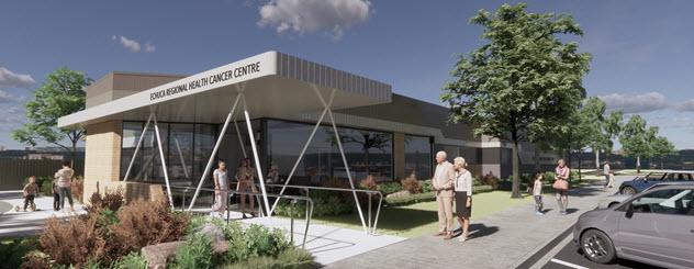 Artist's impression of the exterior of the new Echuca Cancer and Wellness Centre