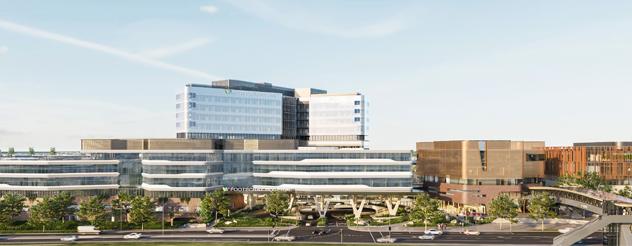 Artist impression of New Footscray Hospital wide exterior view