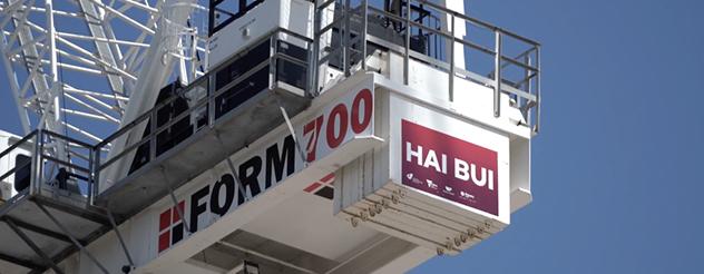 The bottom section of a crane, with the words 'FORM 700' and 'Hai Bui' visible