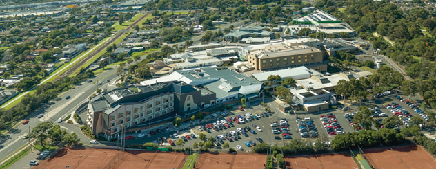 Frankston Hospital seen from the air