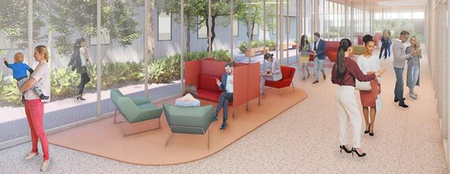 Artist impression of waiting area at Latrobe Regional Hospital expansion