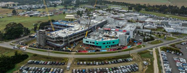 The Latrobe Regional Hospital construction site, seen from the air