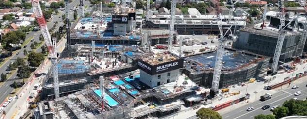 Aerial view of the new Footscray Hospital under construction in 2022