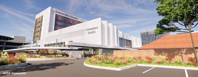 Artist impression of the new multi-storey car park at the Ballarat Base Hospital