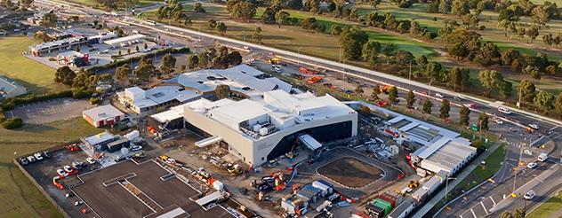 An aerial view of the Craigieburn Community Hospital in construction