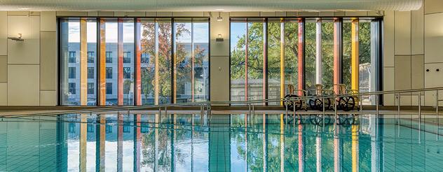 The hydrotherapy pool inside the rehabilitation centre